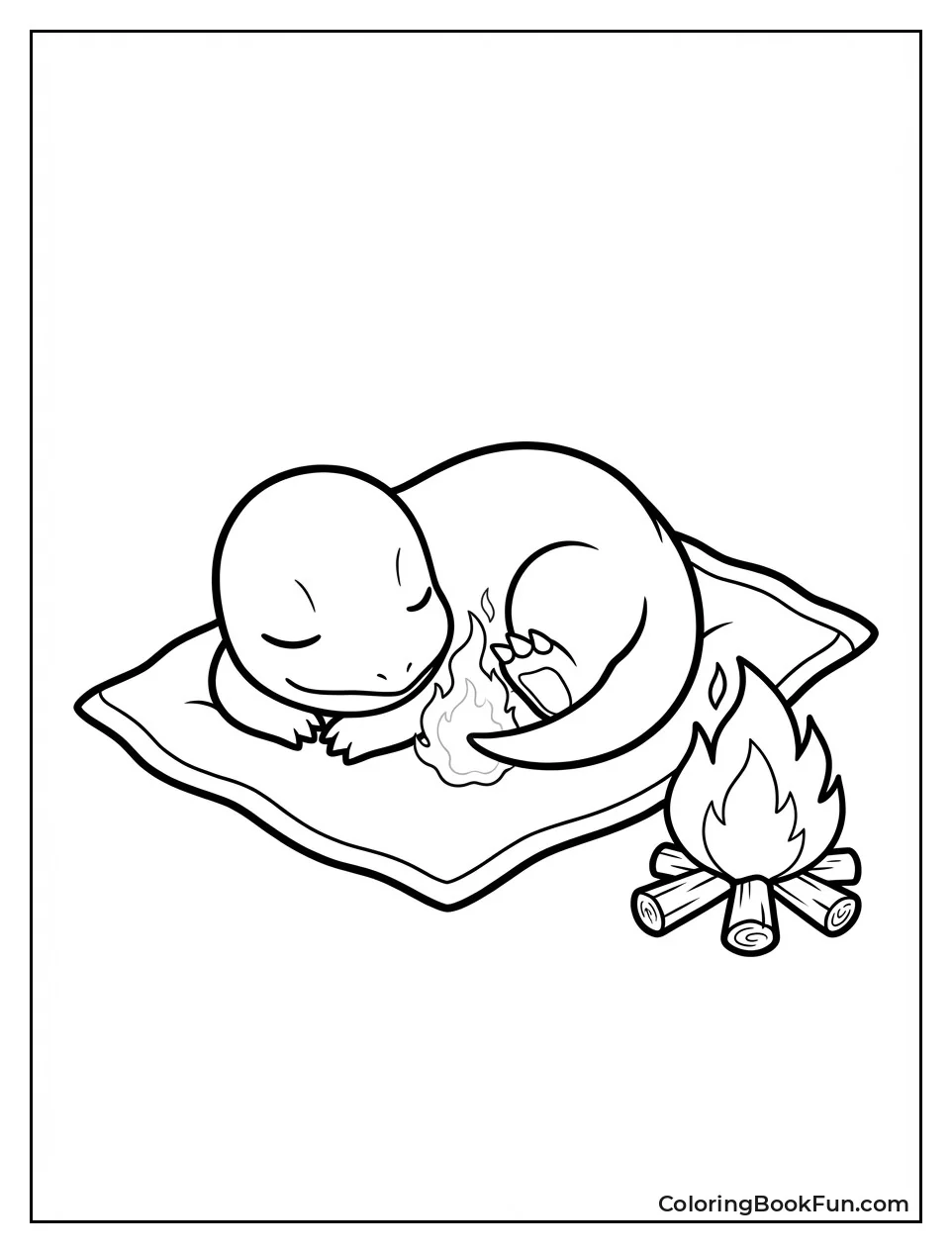 Sleeping Charmander by Campfire