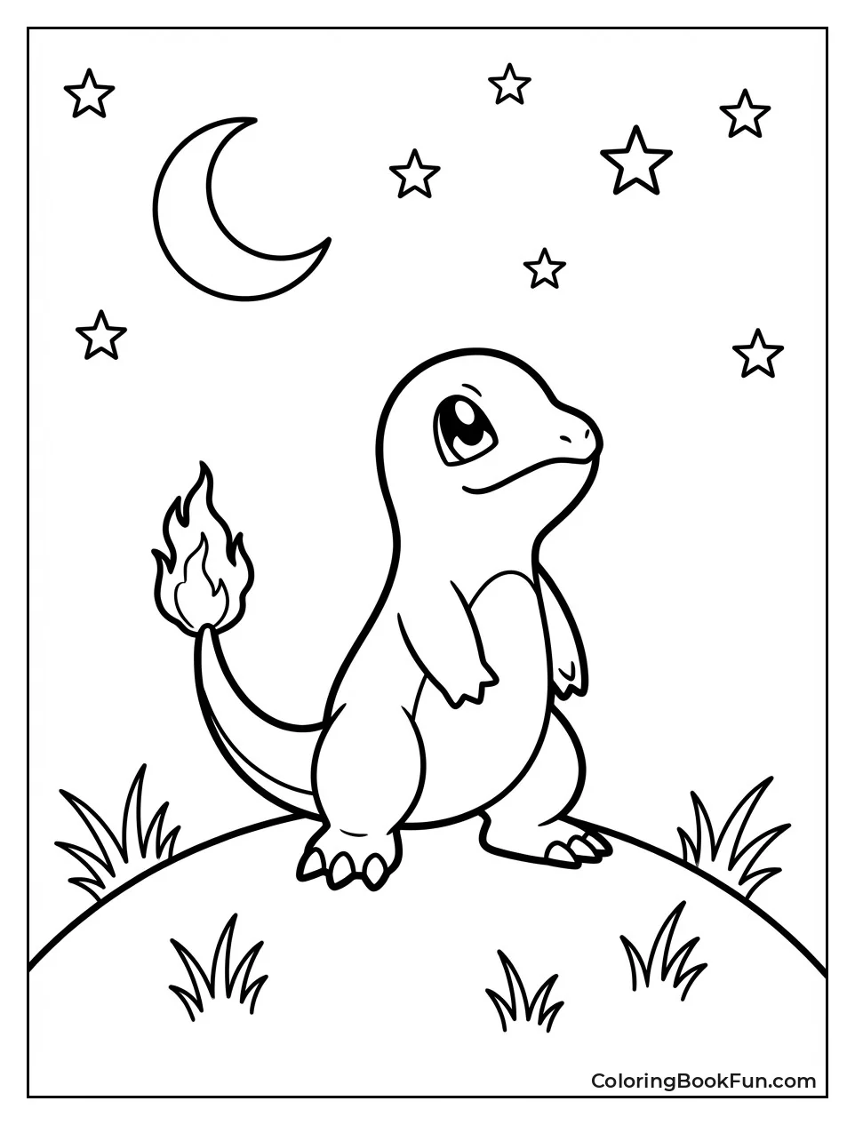 Charmander Stargazing on Hill