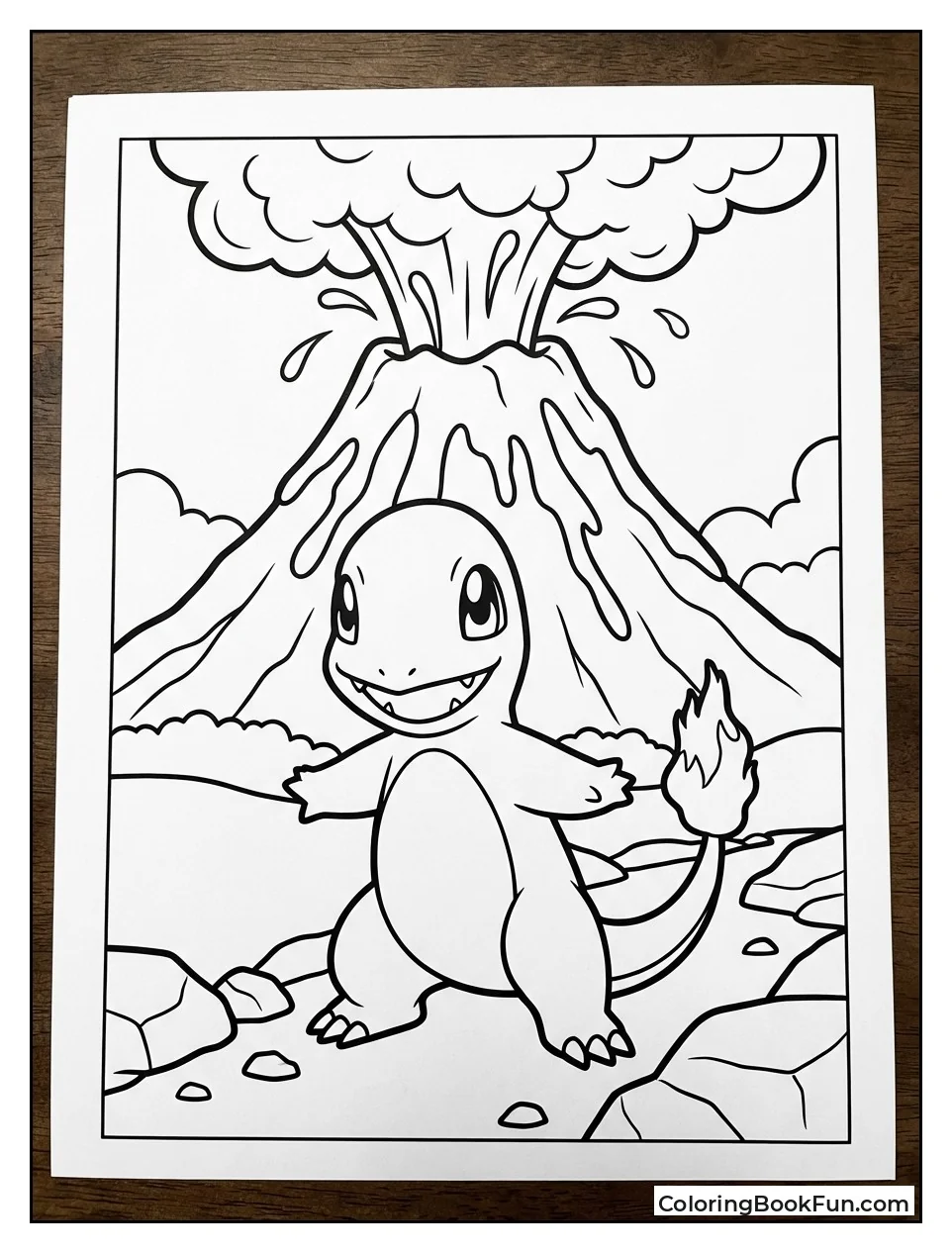 Charmander before Erupting Volcano