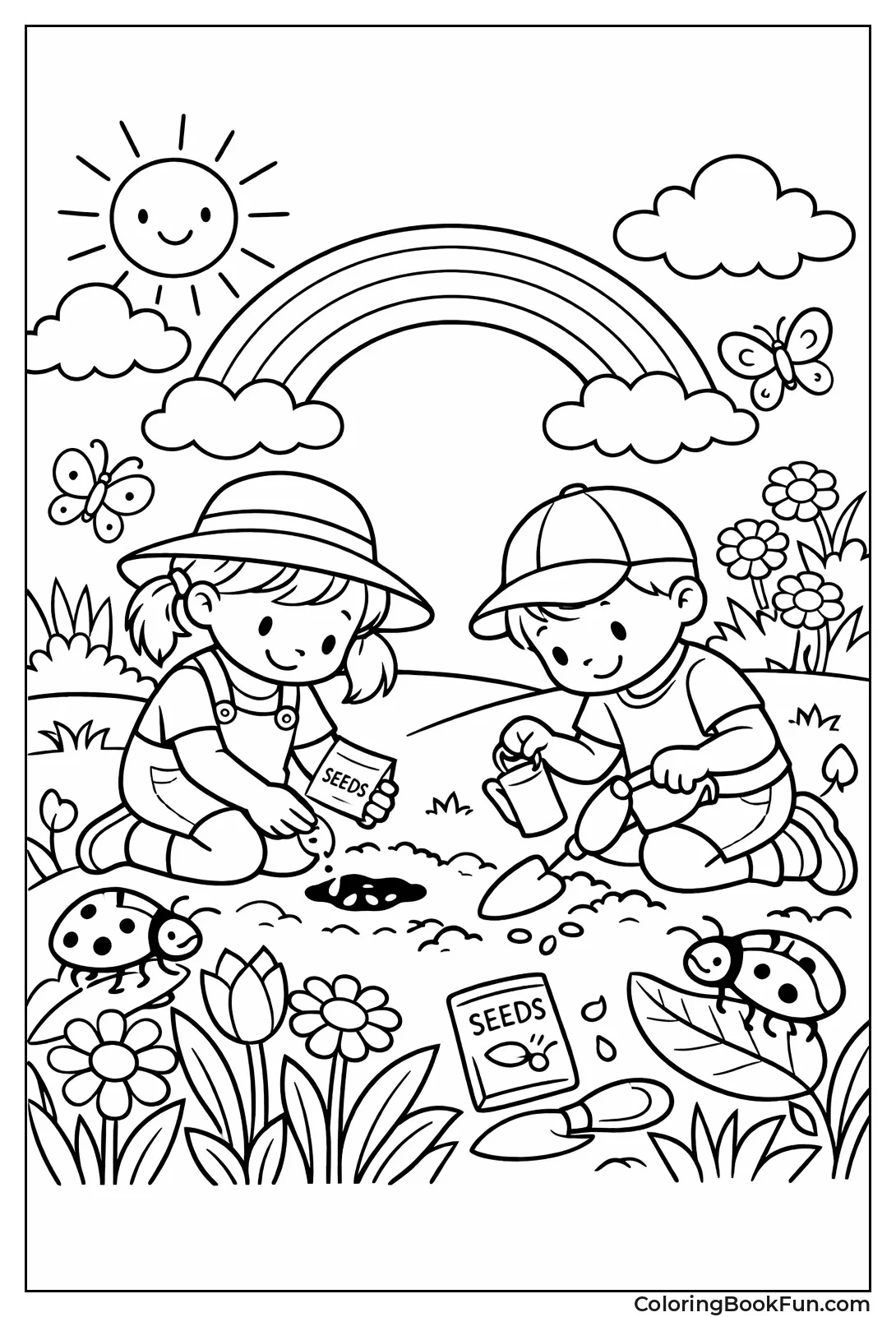 Ladybugs on Wildflowers