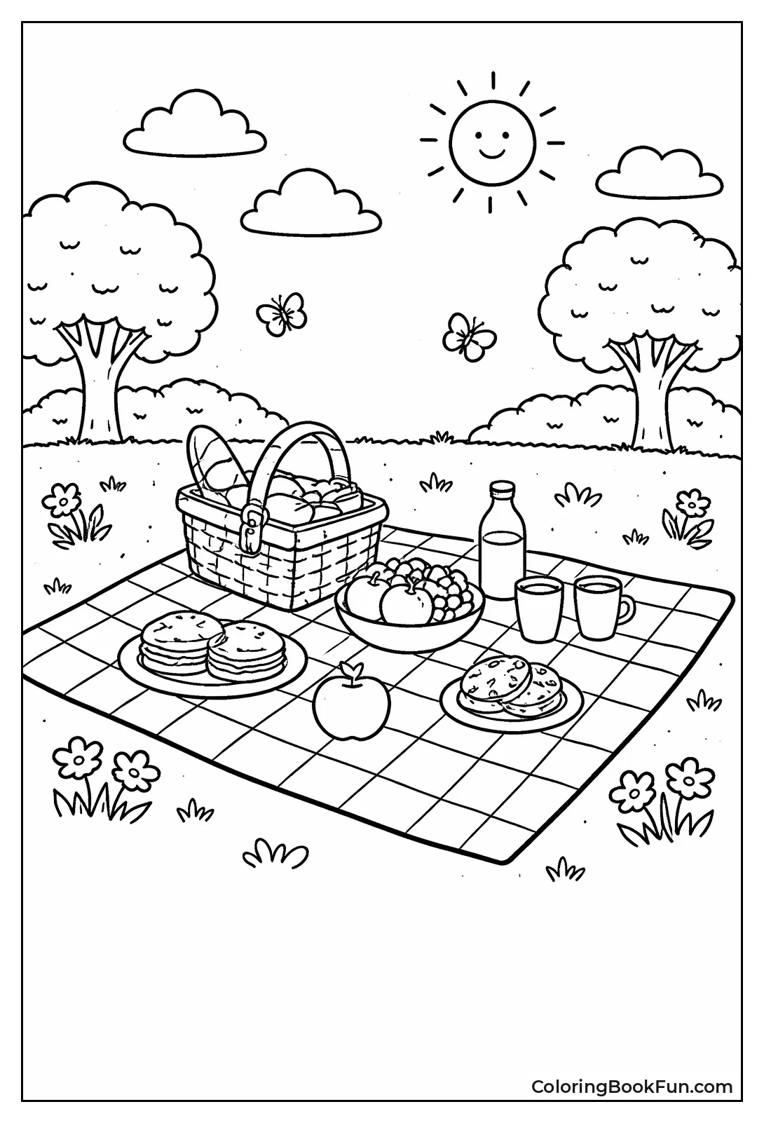 Checkered Blanket on Green Grass