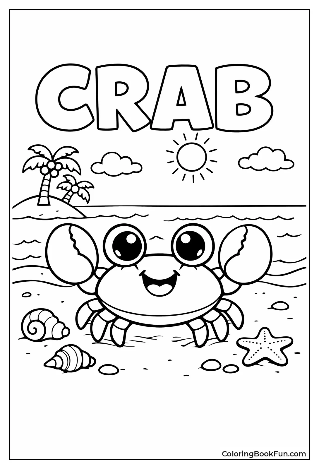 Smiling Crab on Sandy Beach