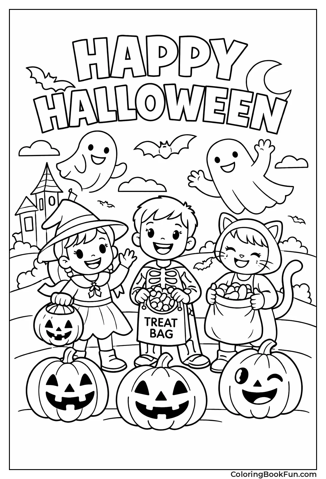 Smiling Pumpkins and Friendly Ghosts