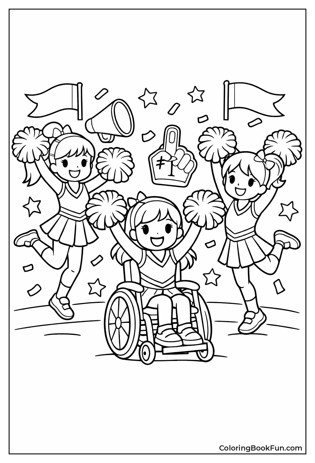 Wheelchair Cheerleader with Squad