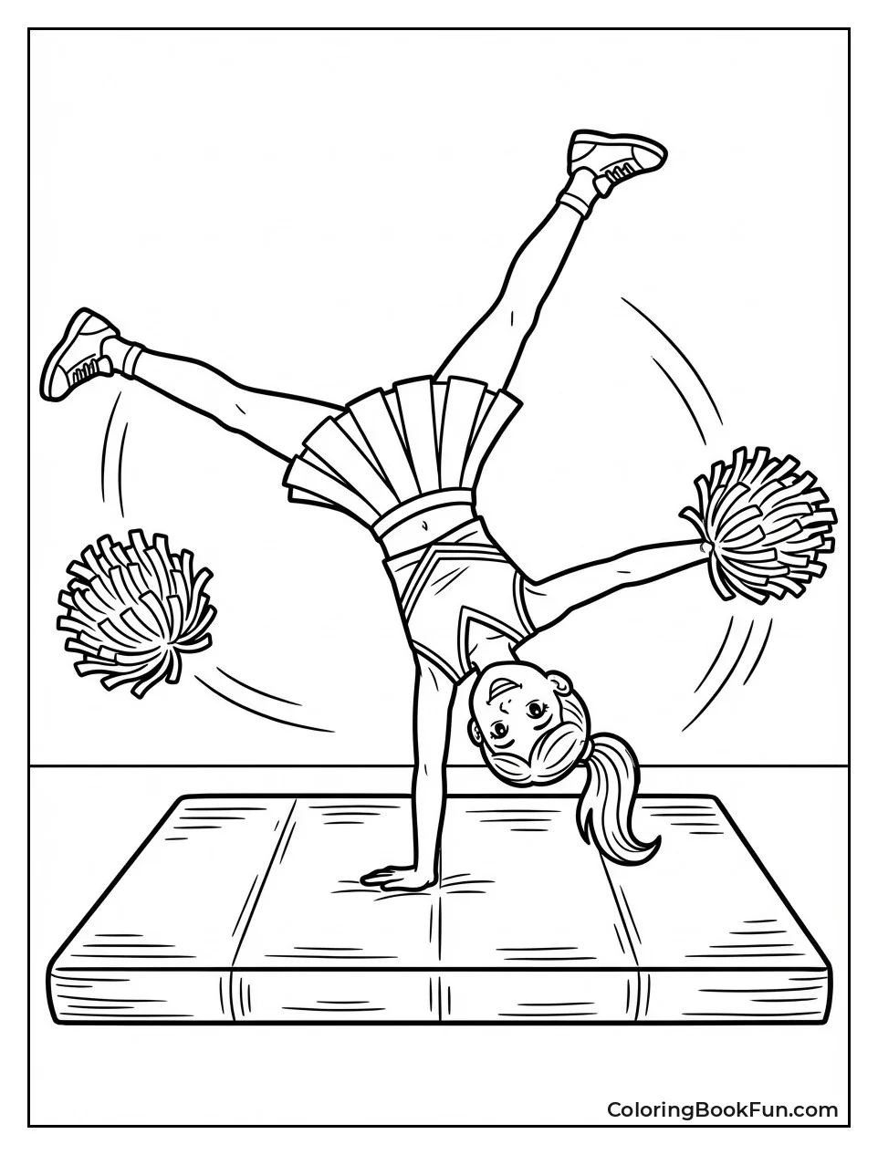 Cheerleader Doing Cartwheel Flip