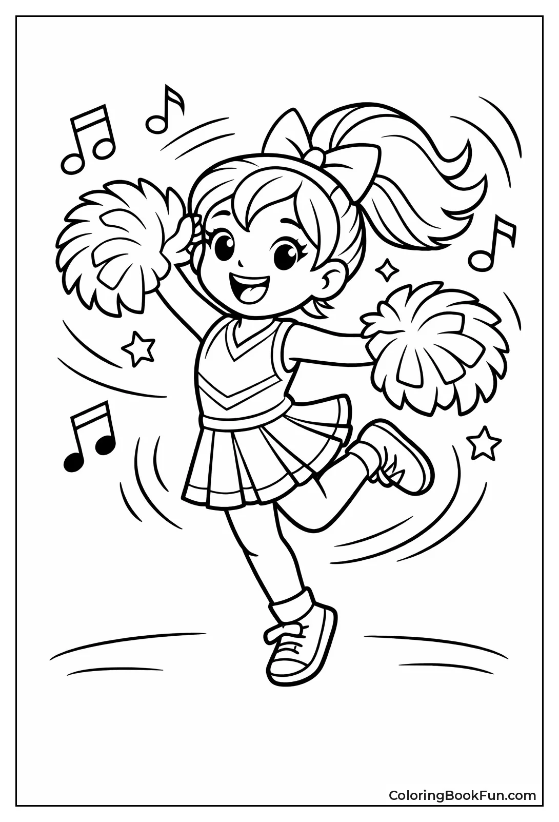 Cheerleader Dancing with Notes