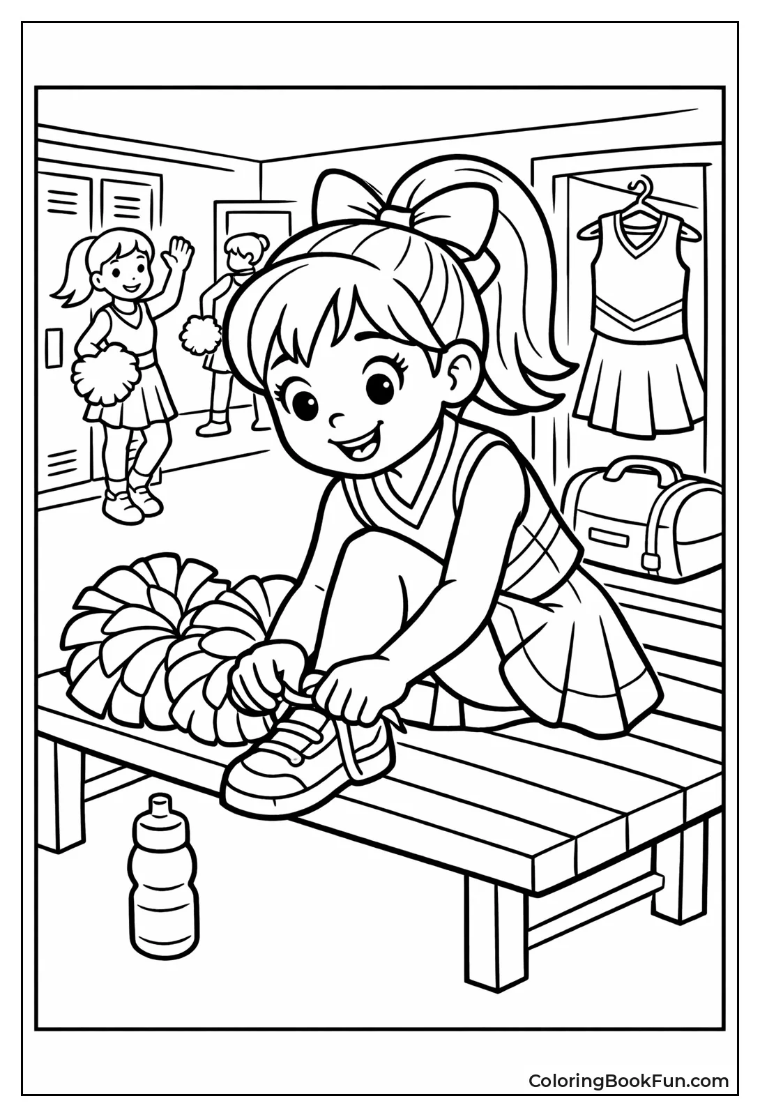 Tying Sneakers in Locker