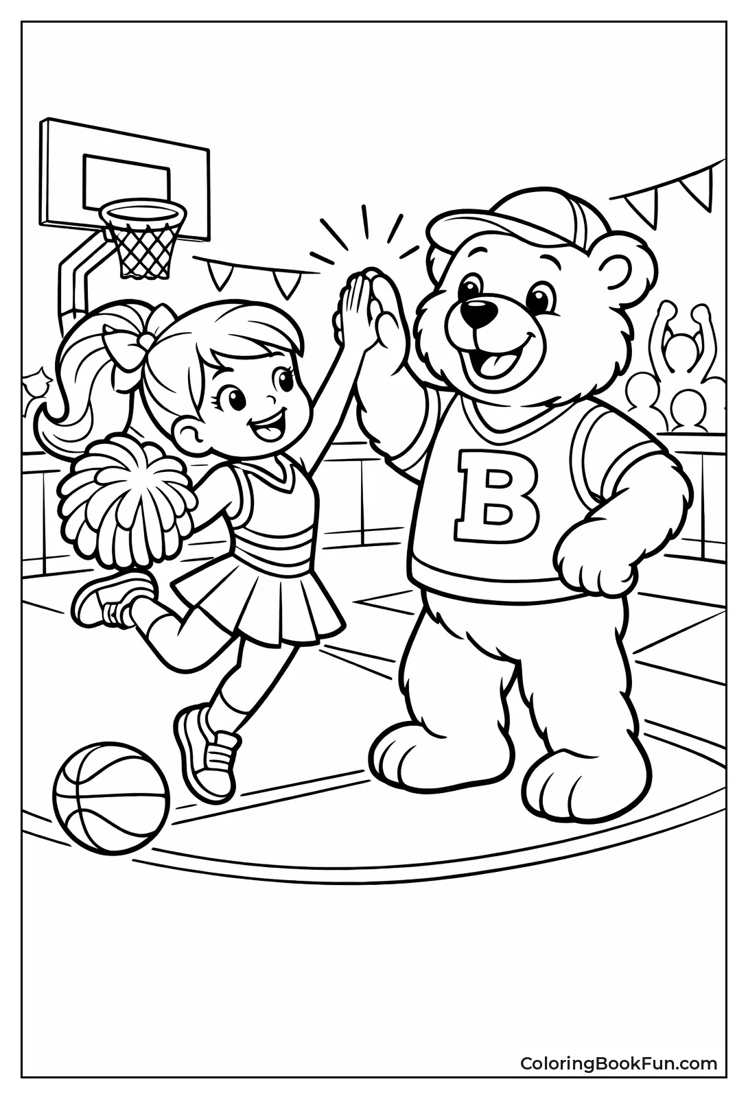 High-Five with Bear Mascot
