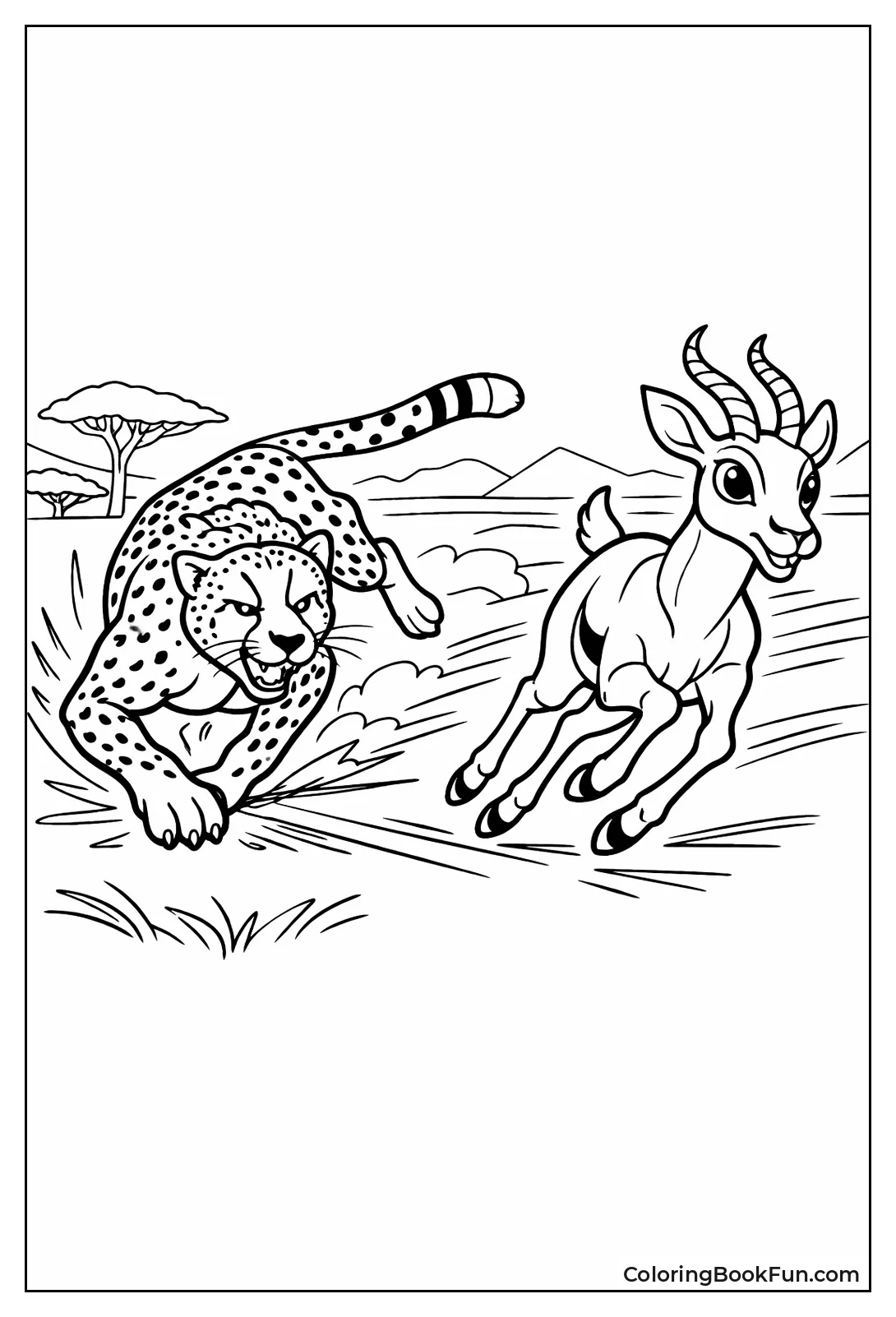 Cheetah Chasing Gazelle
