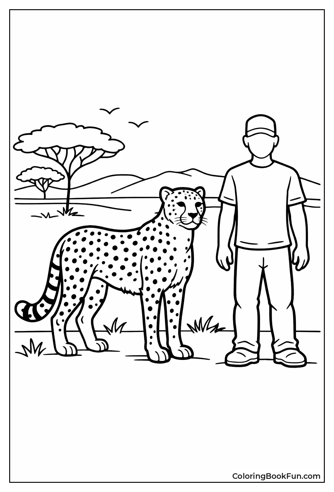 Cheetah Next to Human