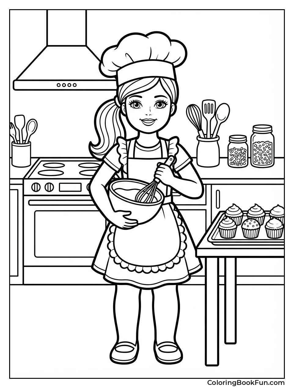 Chef Barbie Bakes Cupcakes