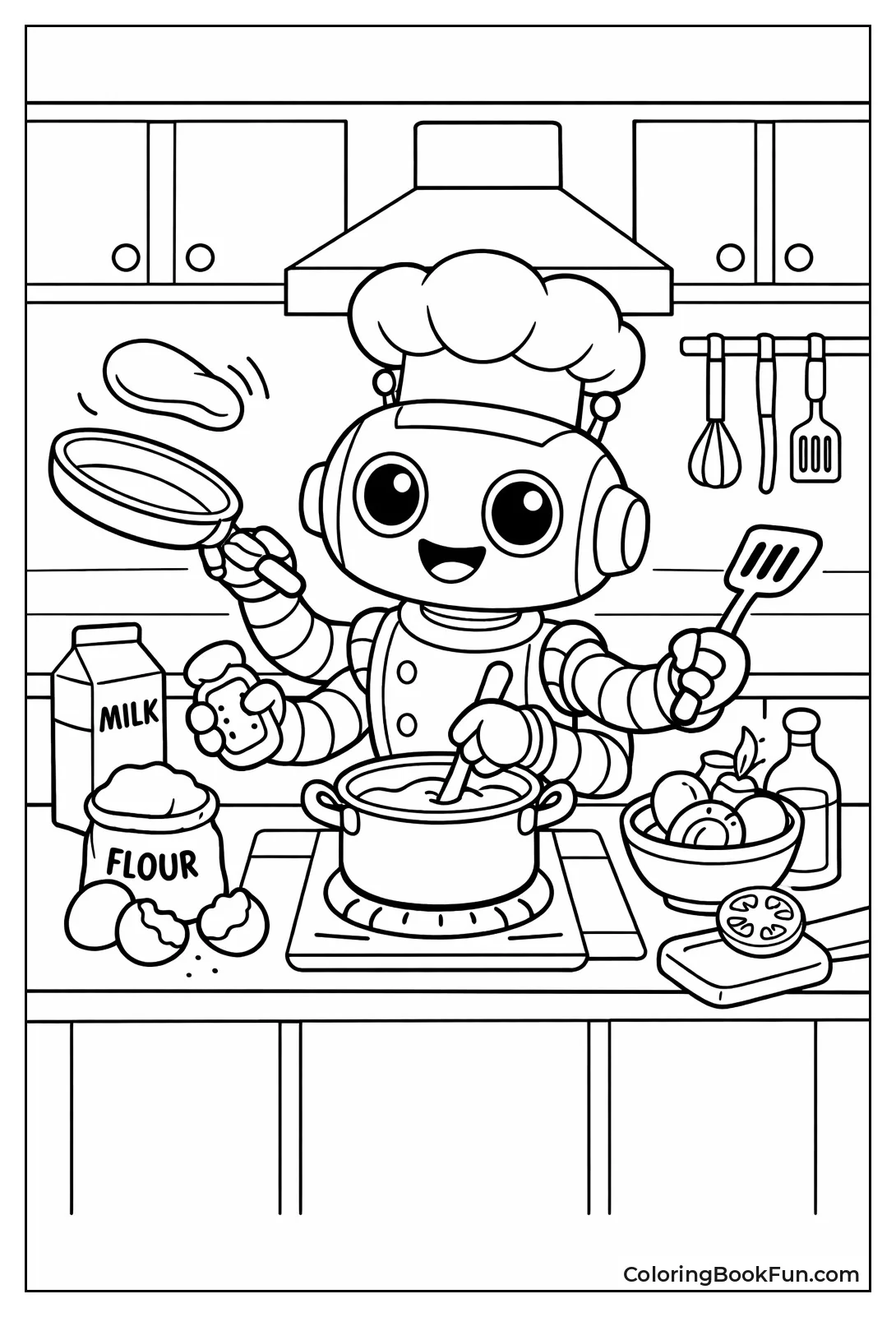Chef Robot Cooks Dinner