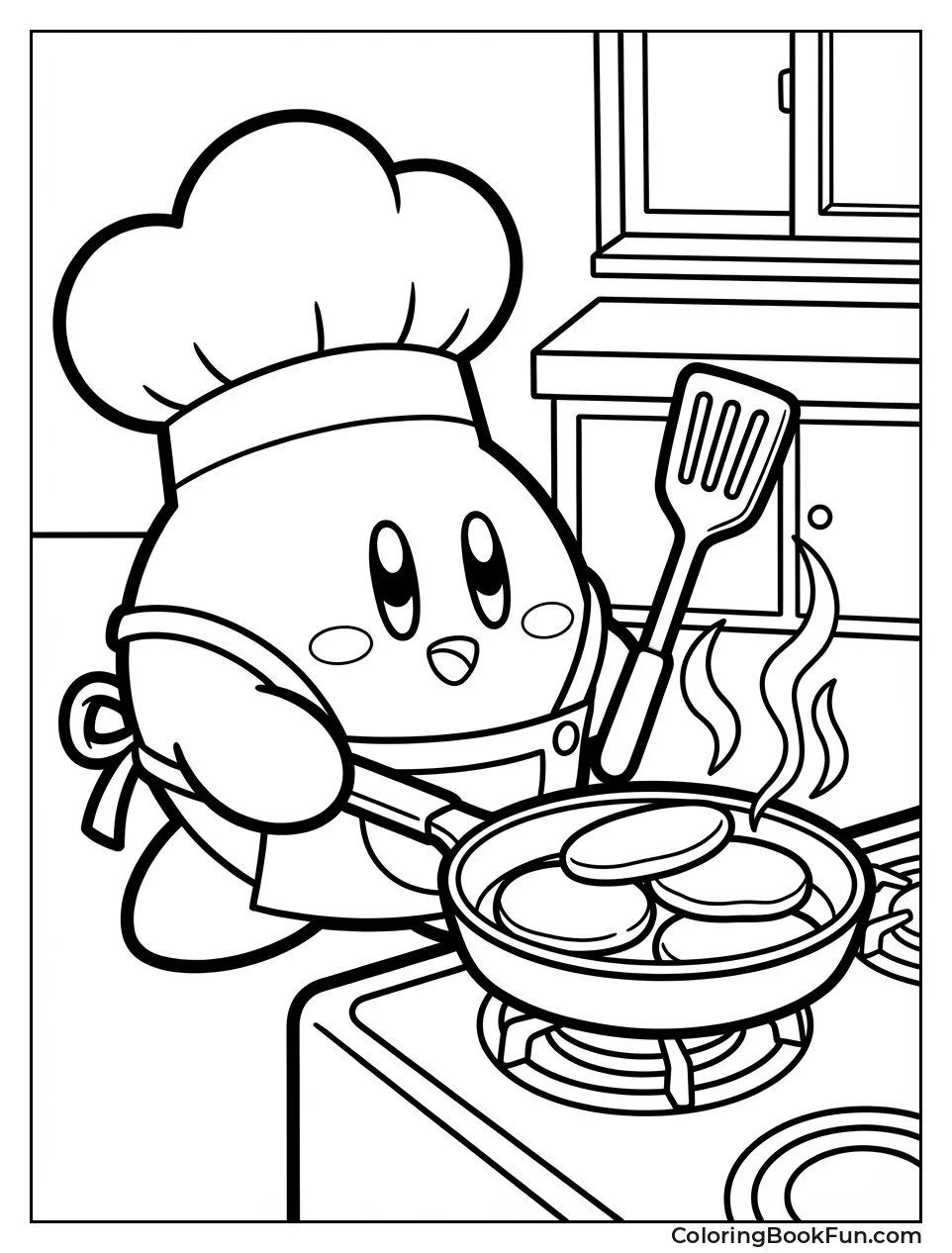 Chef Kirby Cooking Pancakes