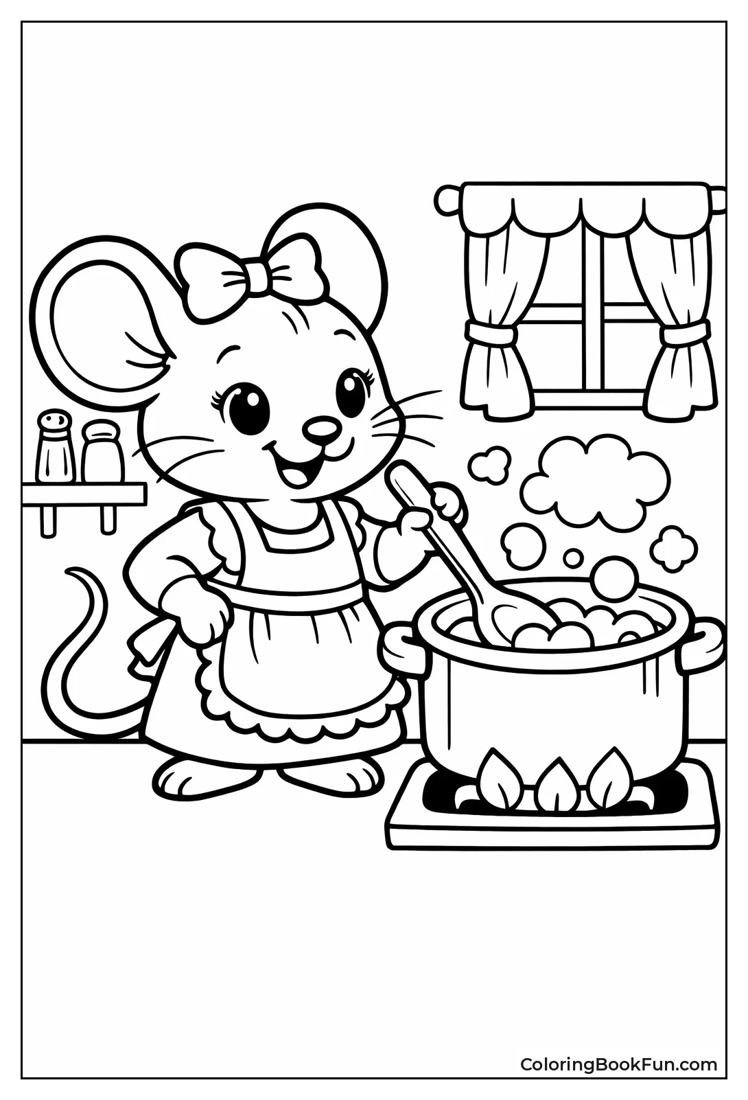 Chef Mouse Stirring Pot