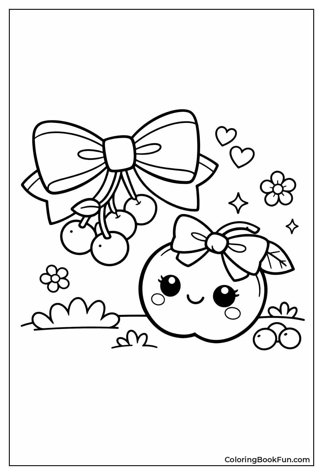 Cherry Topped Ribbon Bow