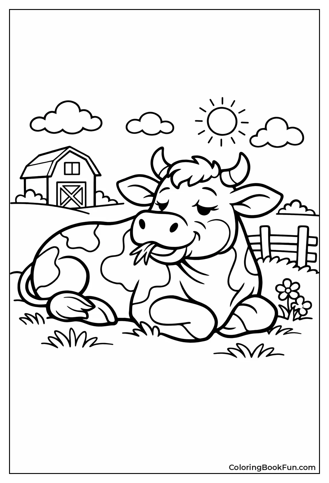 Cow Chewing Grass Cud