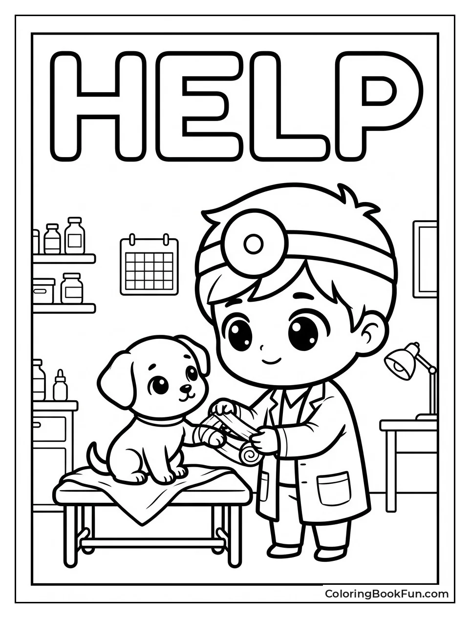 Vet Bandaging Puppy Paw