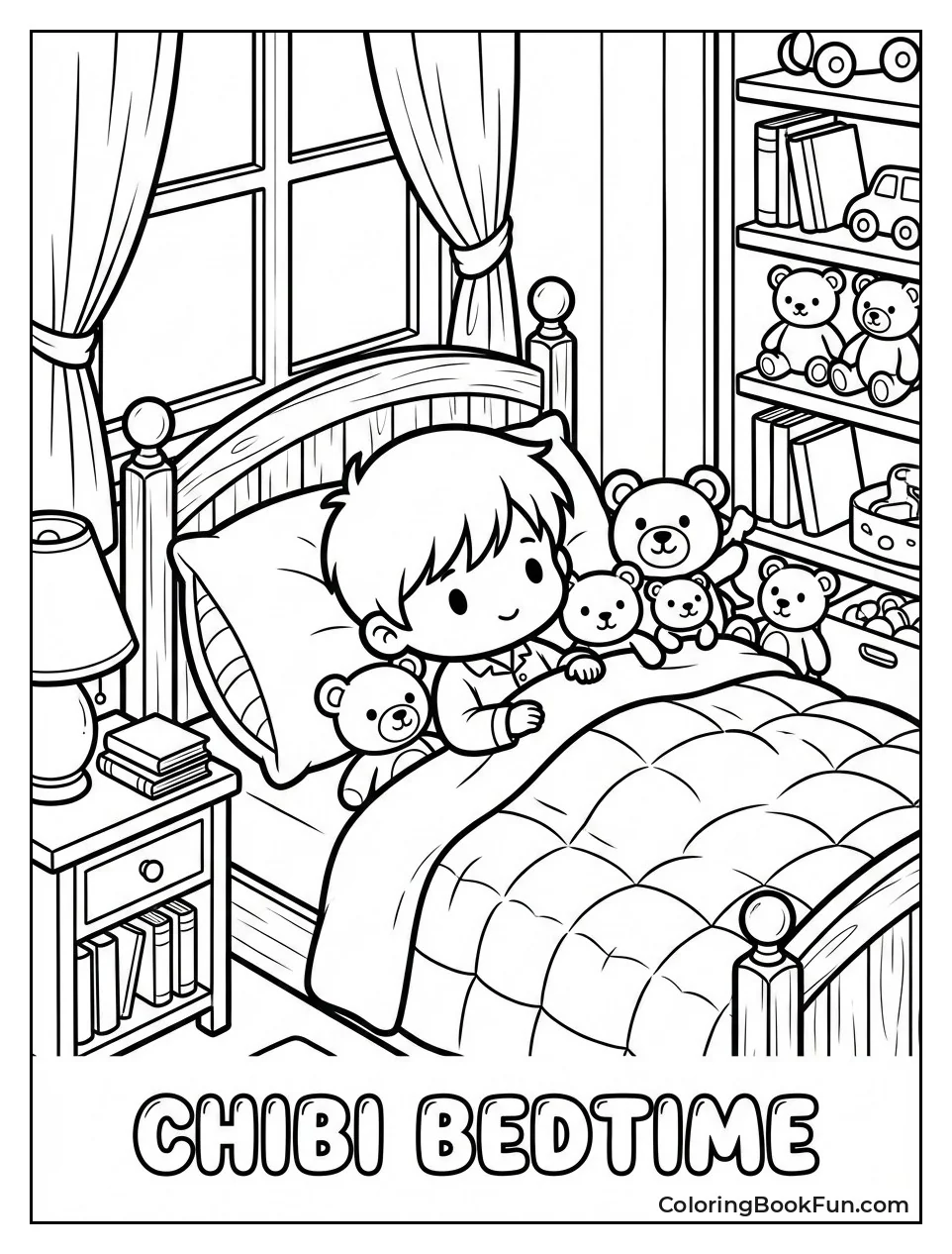 Child Napping with Teddies