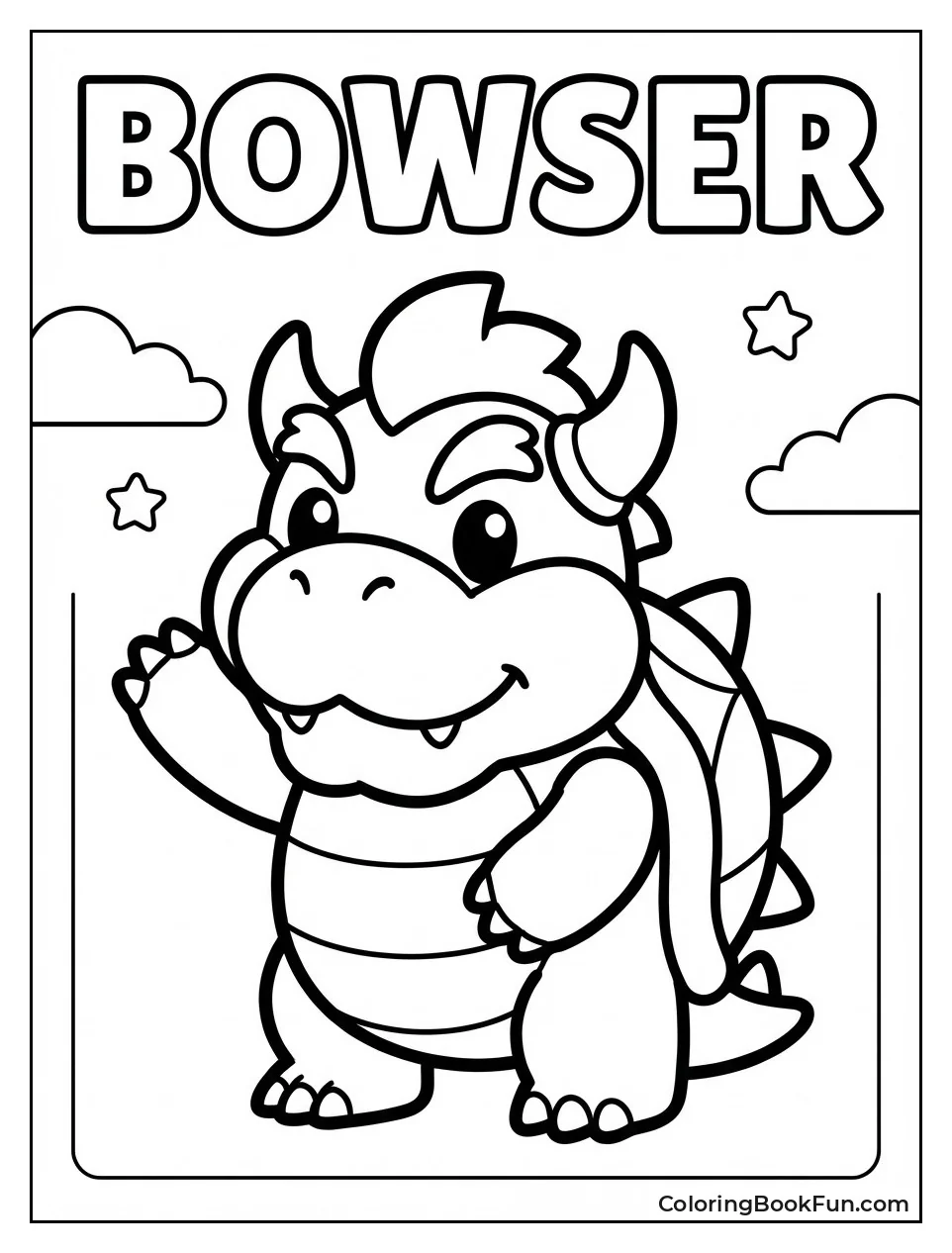 Chibi Bowser Waves Happily