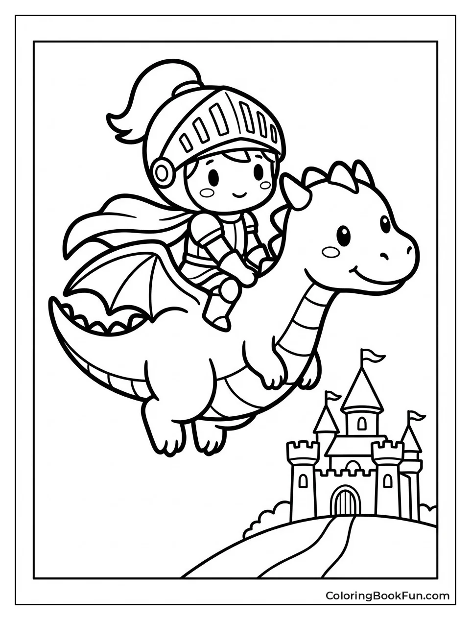 Knight Riding Friendly Dragon