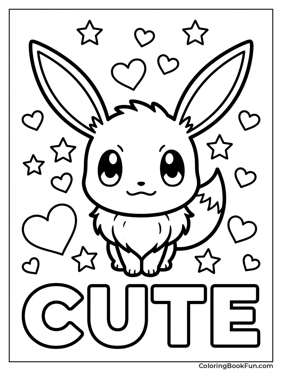 Kawaii Chibi Eevee Hearts