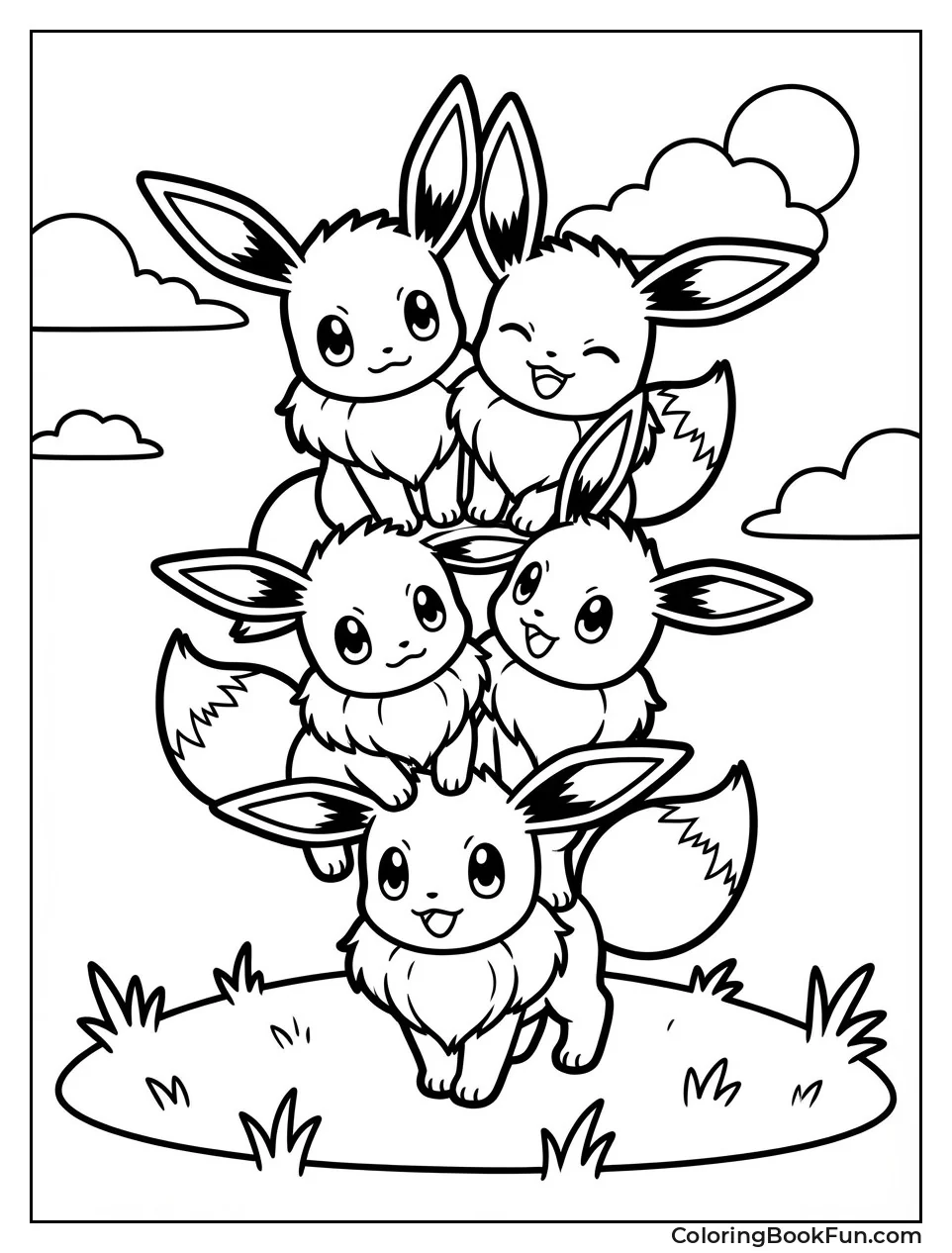 Stacked Chibi Eevees Balancing