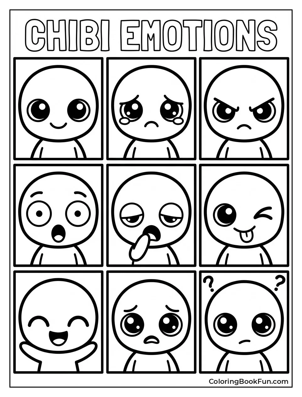 Faces Showing Different Emotions