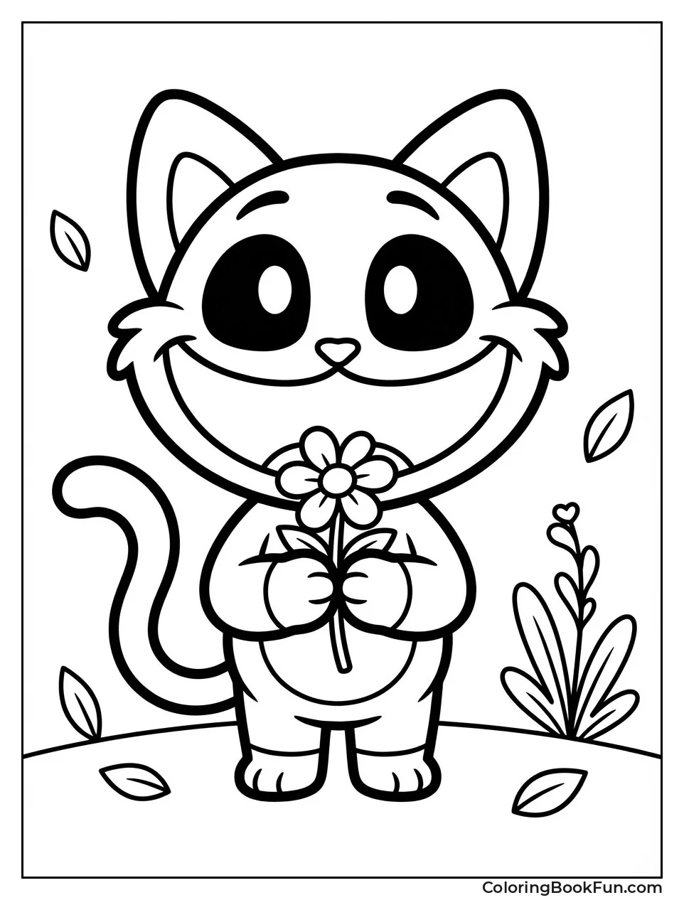 Chibi CatNap Holds Flower