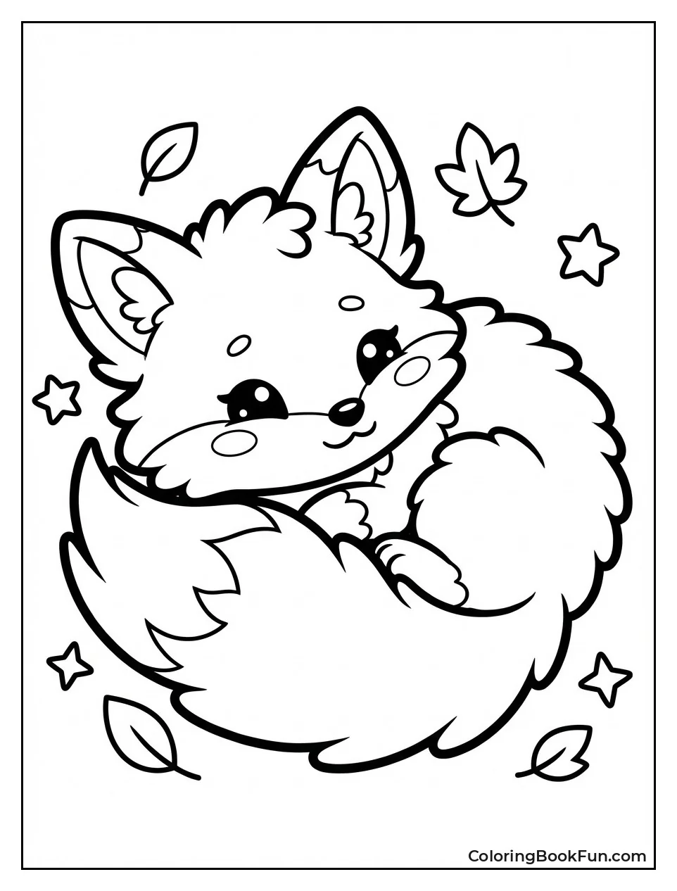 Fluffy Fox Curled Up