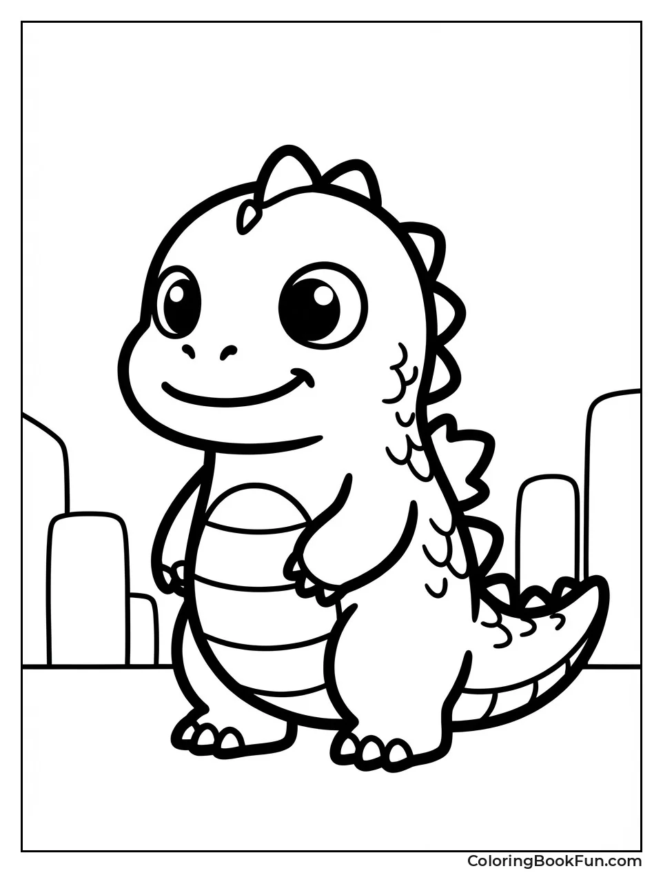 Cute Chibi Godzilla Smiles