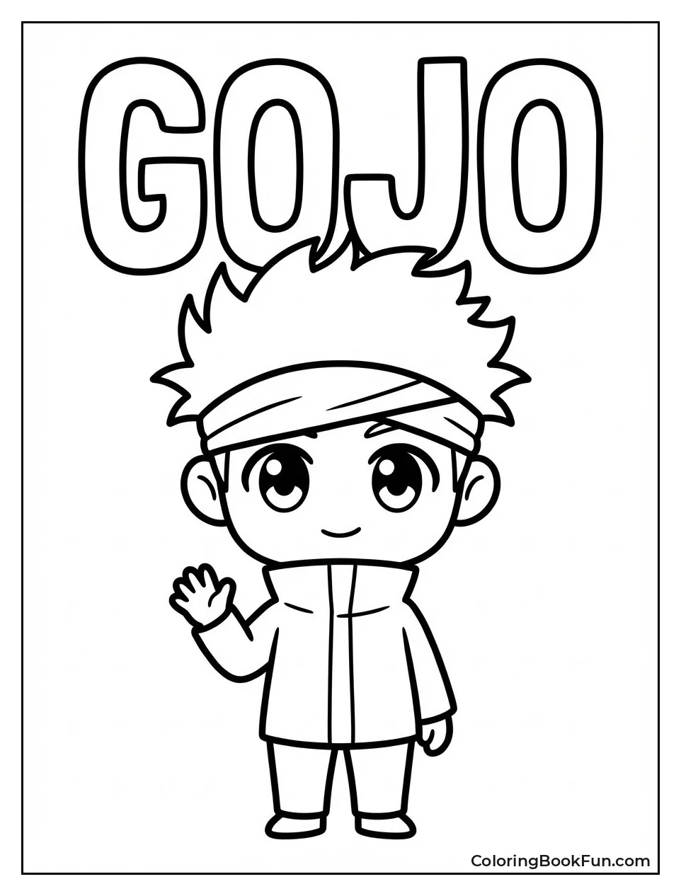 Chibi Gojo Waving Happily