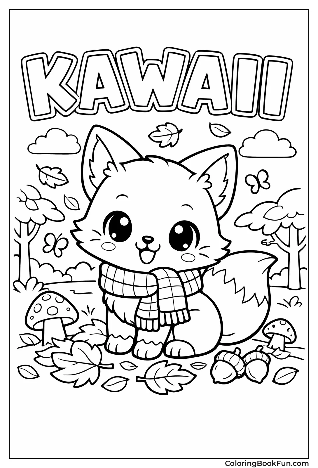 Kawaii Fox with Scarf