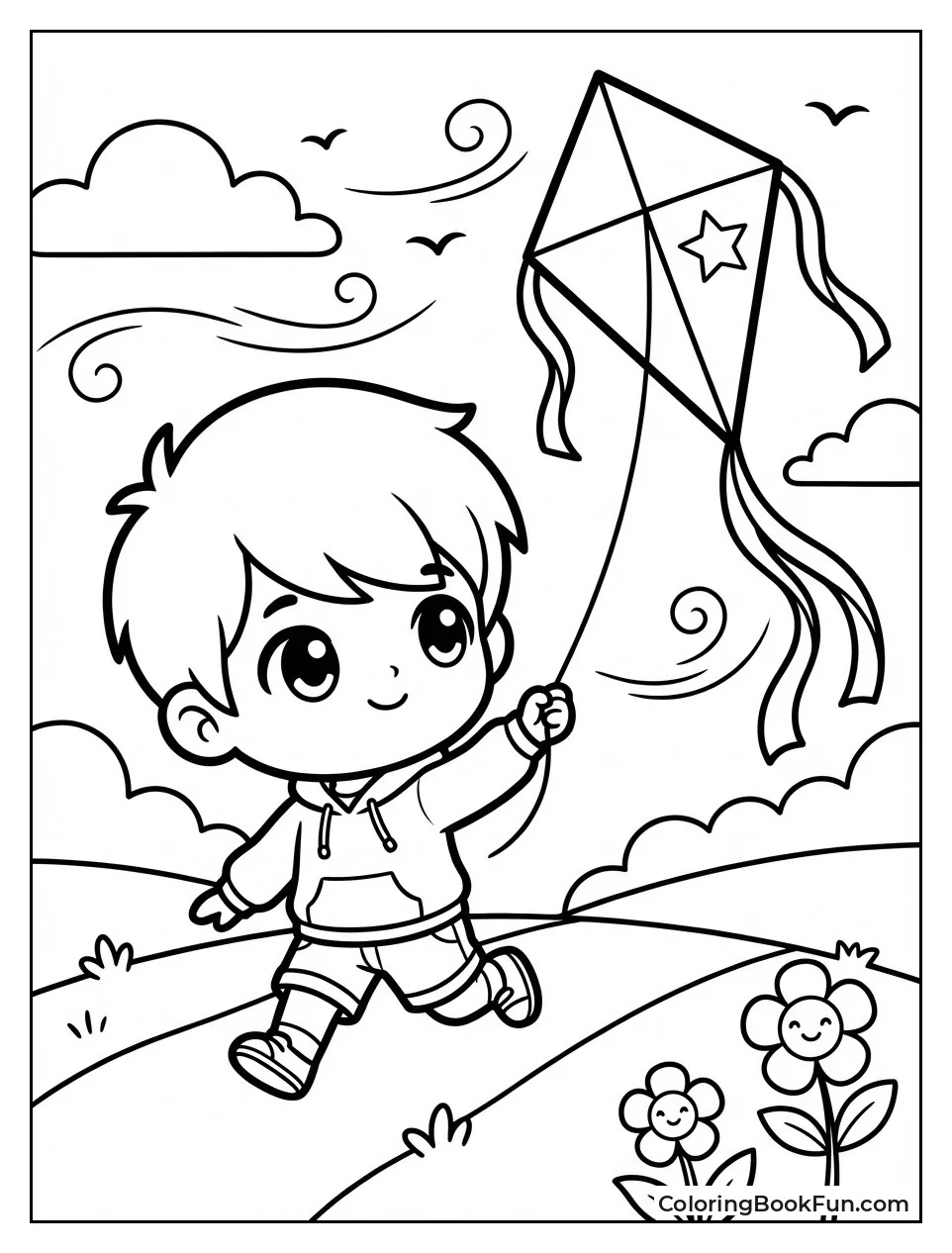 Boy Flying Big Kite
