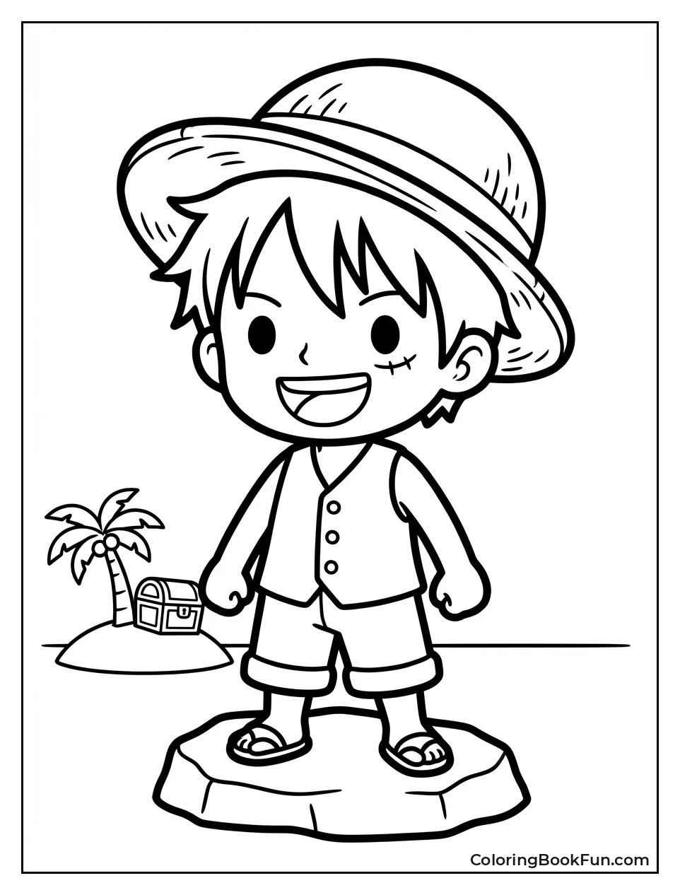 Chibi Luffy Grinning with Hat