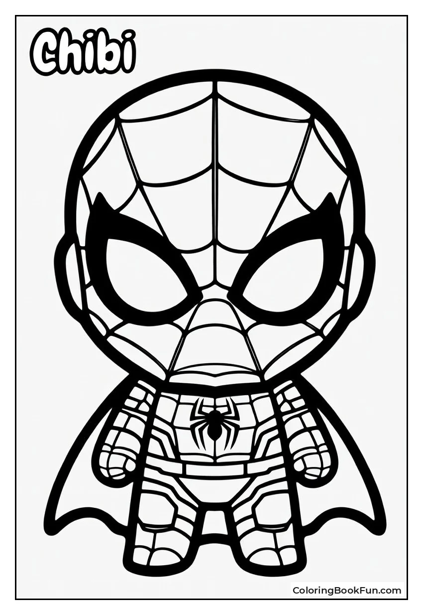 Chibi Spider-Man Climbing Wall