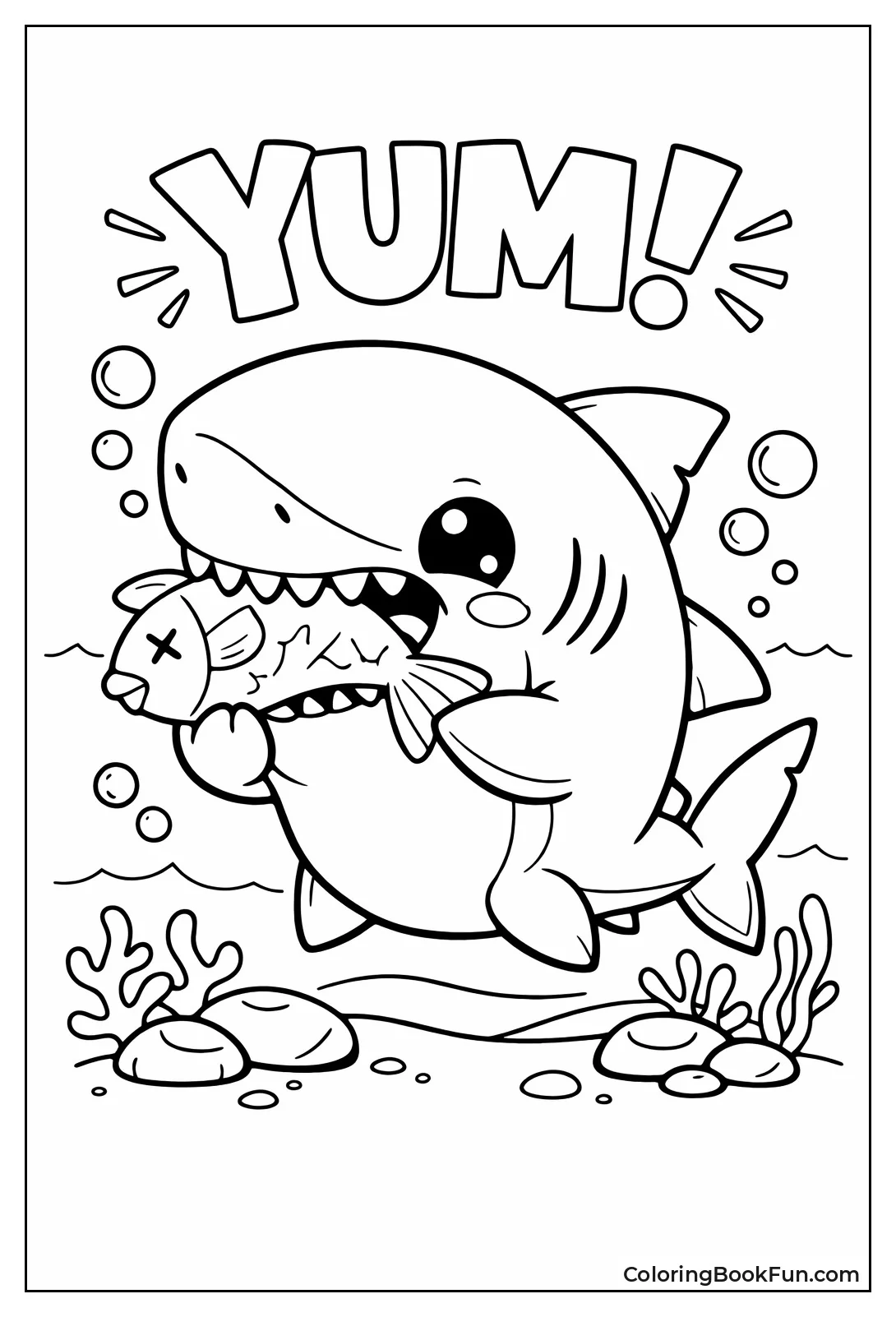 Chibi Megalodon Eats Fish