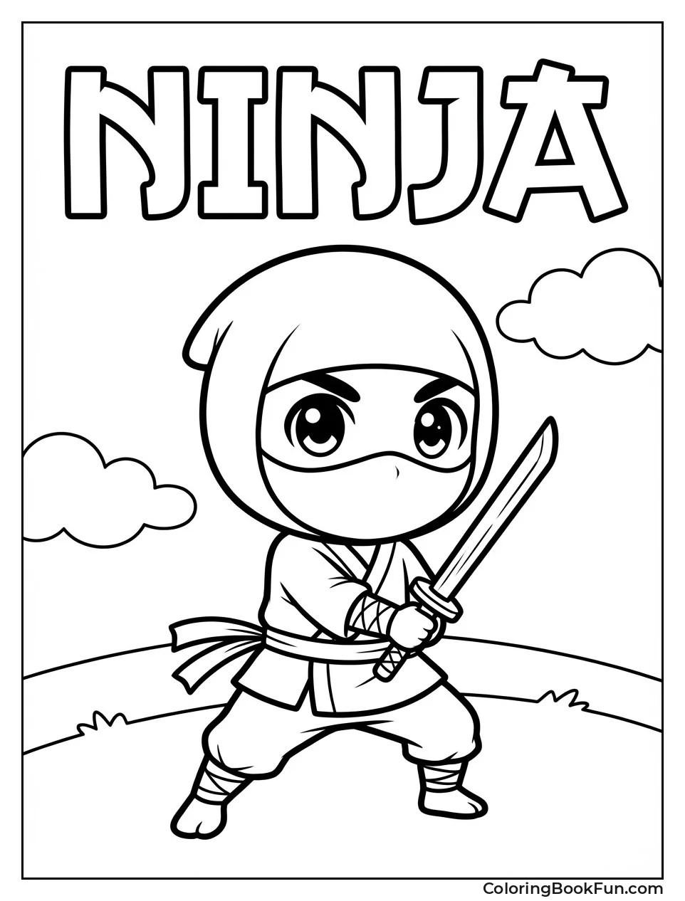 Chibi Ninja Posing Heroically