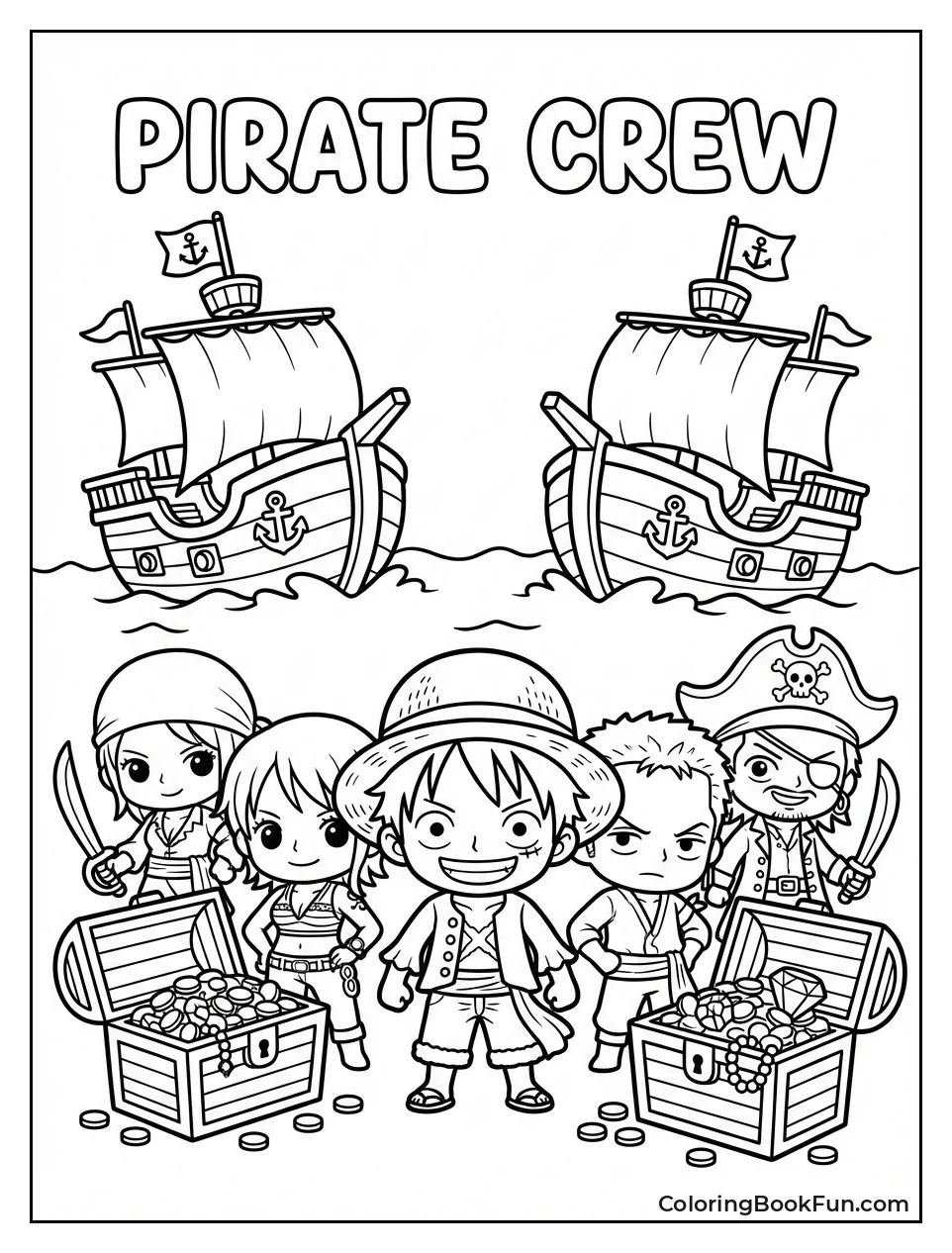 Chibi Luffy and Pirates