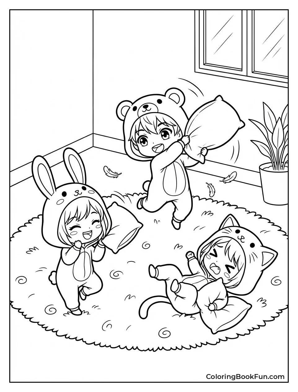 Friends Pillow Fighting Fun