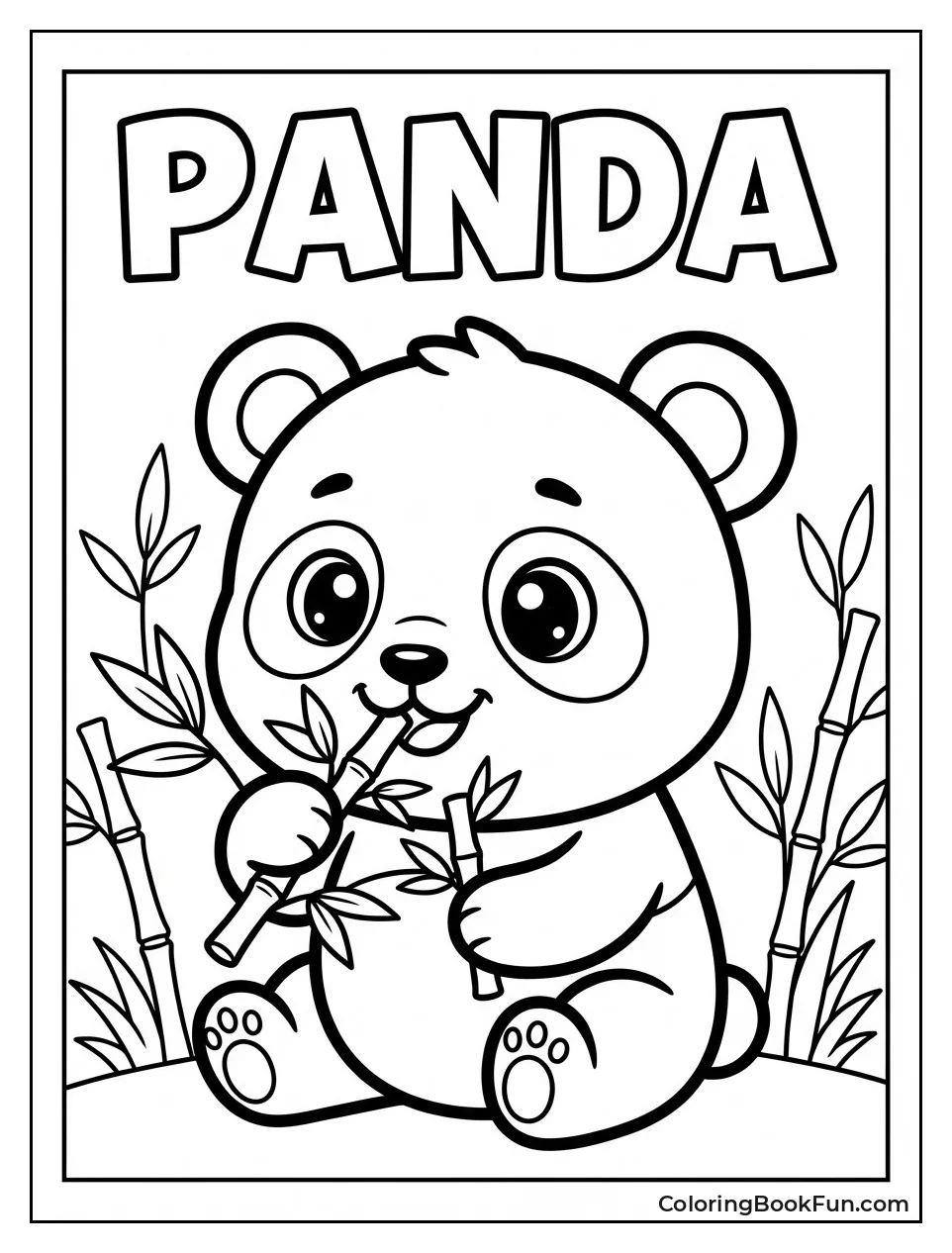 Panda Munching Bamboo Stalks