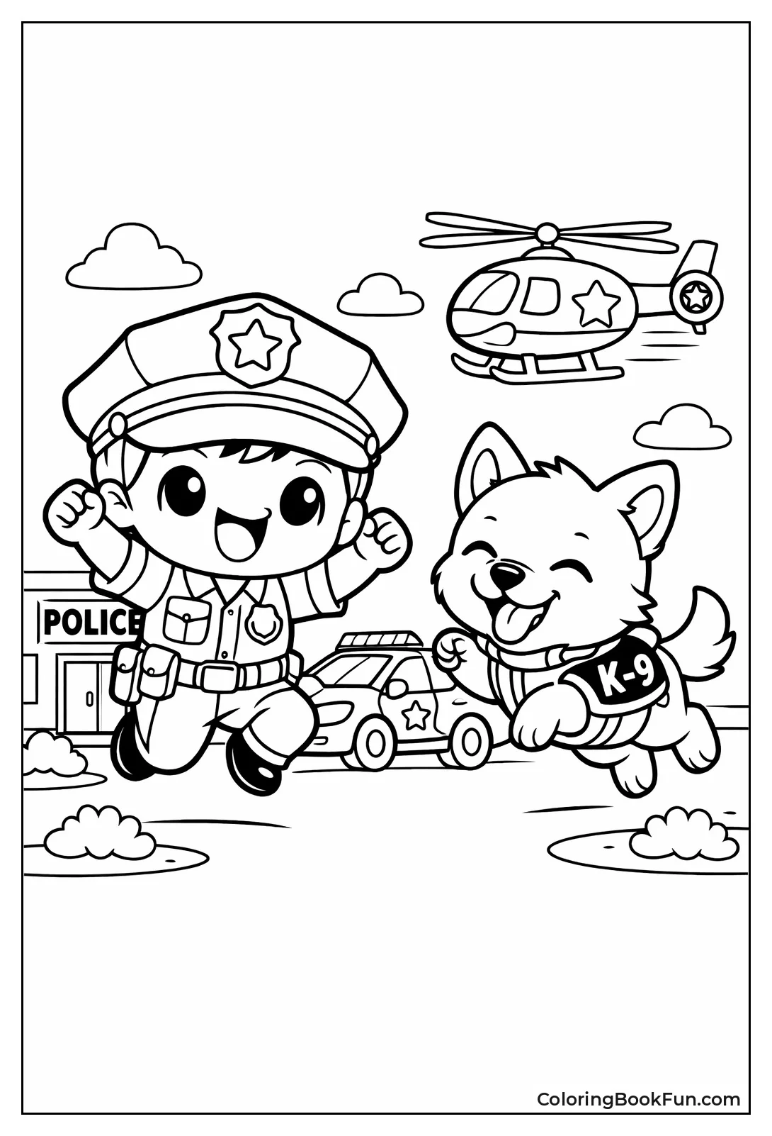 Chibi Officer and Dog
