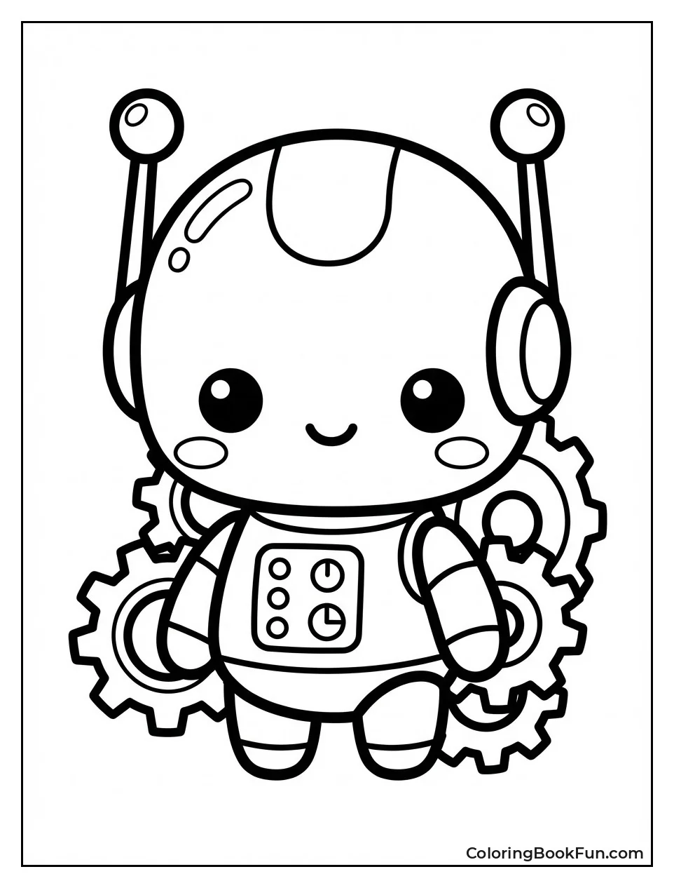 Cute Robot with Antennas