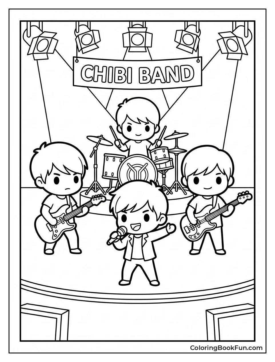 Band Rocking on Stage