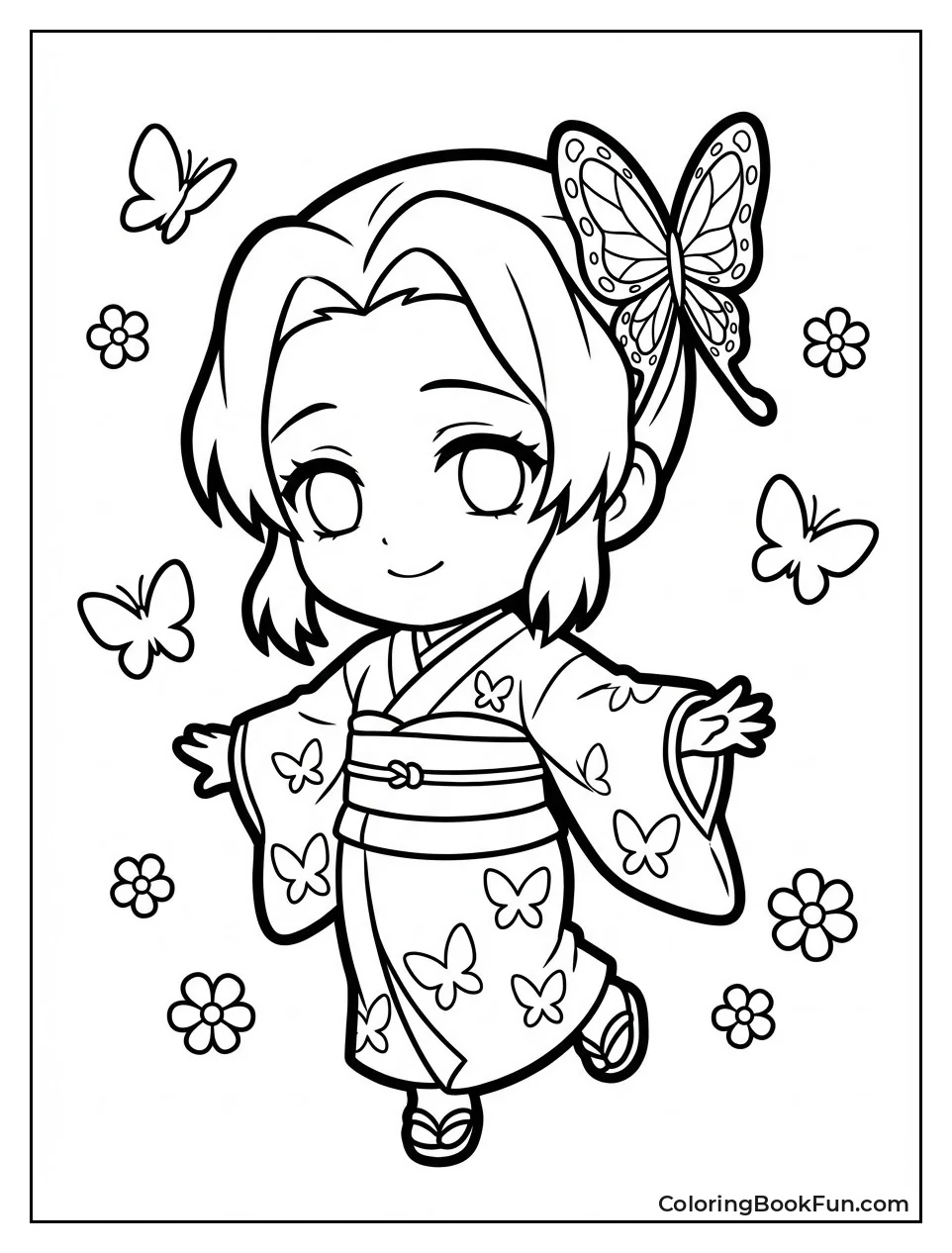 Chibi Shinobu with Butterflies
