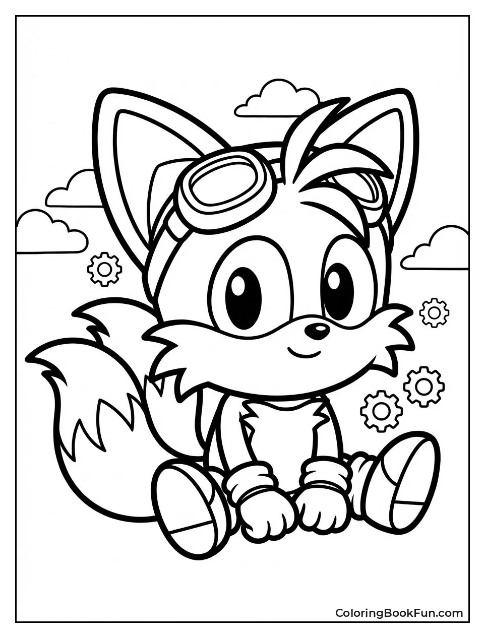 Chibi Tails Sits Adorably