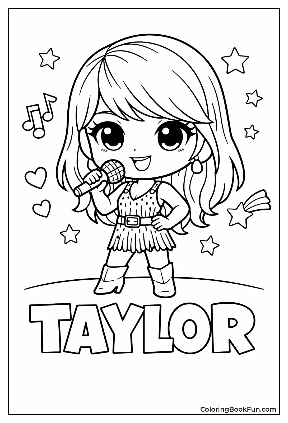 Chibi Taylor Holds Microphone