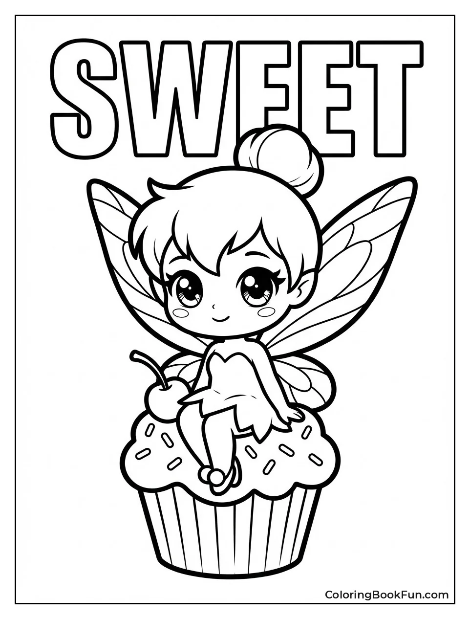 Chibi Tinkerbell on Cupcake