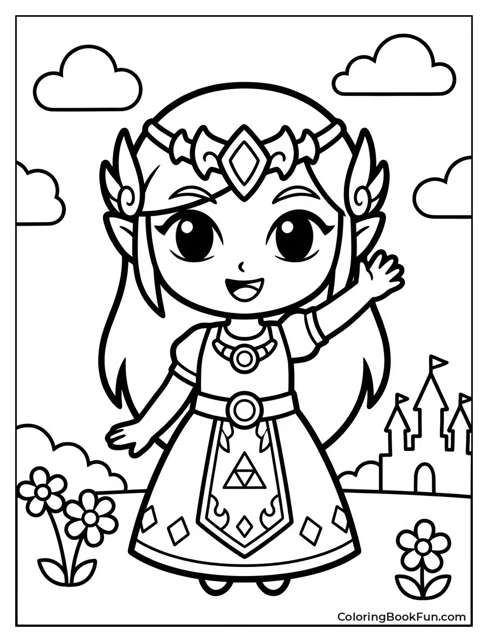 Chibi Zelda Waves Happily