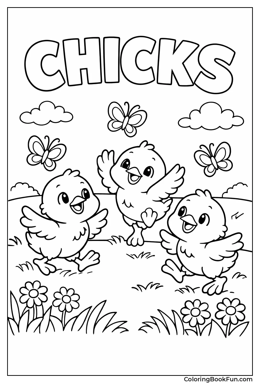 Chicks Chase Butterflies