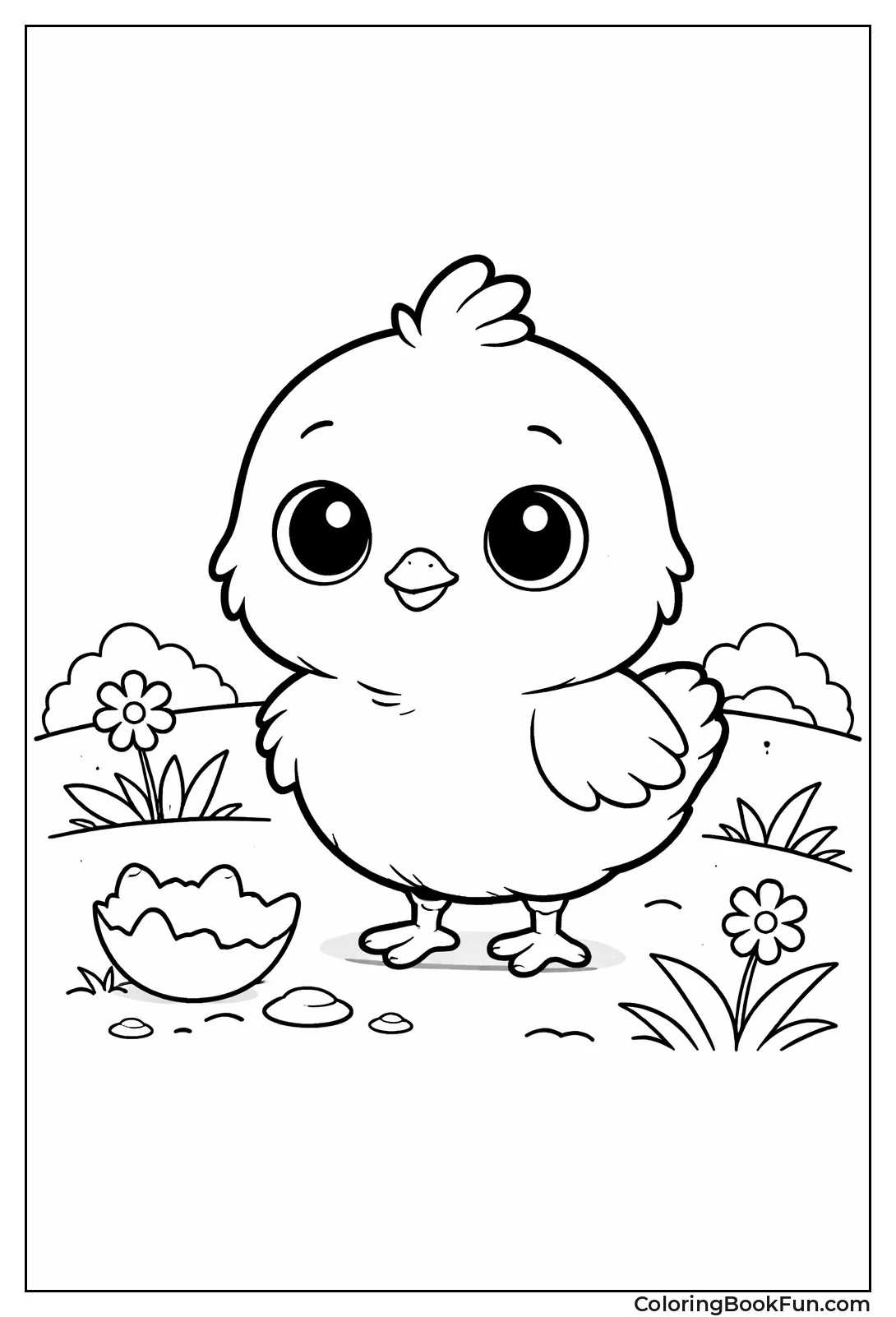 Fluffy Baby Chick with Big Eyes